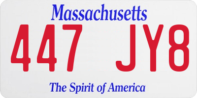 MA license plate 447JY8