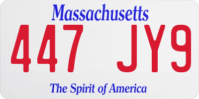 MA license plate 447JY9