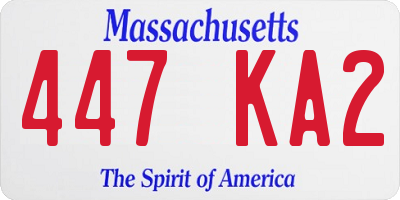 MA license plate 447KA2