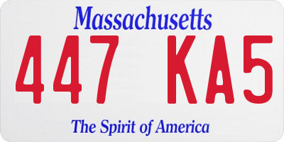 MA license plate 447KA5