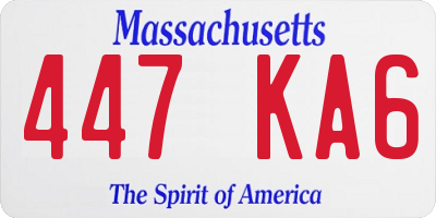 MA license plate 447KA6