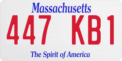 MA license plate 447KB1