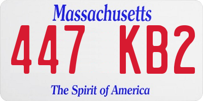 MA license plate 447KB2
