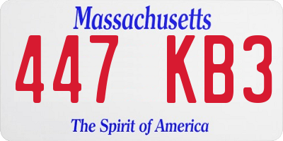 MA license plate 447KB3