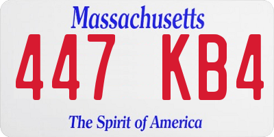MA license plate 447KB4