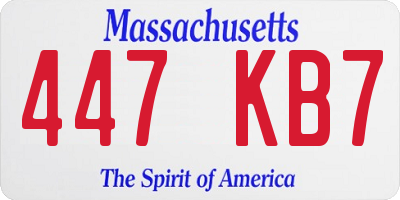 MA license plate 447KB7