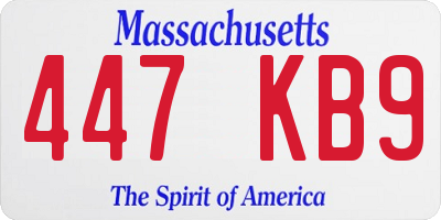 MA license plate 447KB9
