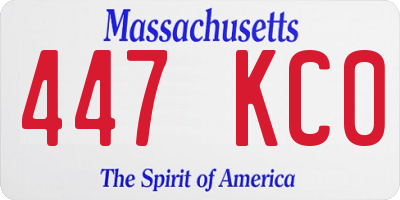 MA license plate 447KC0