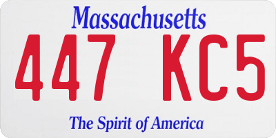 MA license plate 447KC5