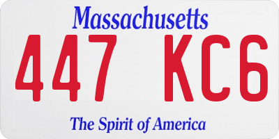 MA license plate 447KC6
