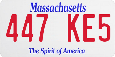MA license plate 447KE5
