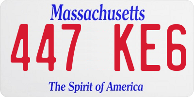 MA license plate 447KE6