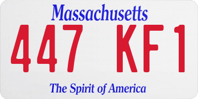 MA license plate 447KF1