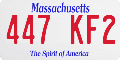 MA license plate 447KF2