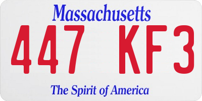 MA license plate 447KF3