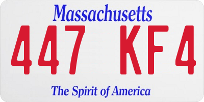MA license plate 447KF4