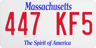 MA license plate 447KF5