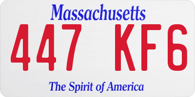 MA license plate 447KF6
