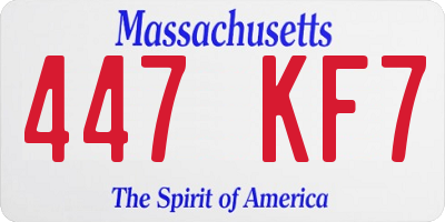 MA license plate 447KF7