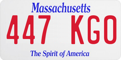 MA license plate 447KG0