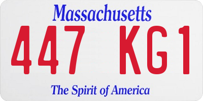MA license plate 447KG1