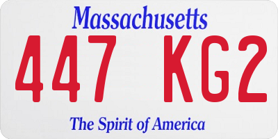 MA license plate 447KG2