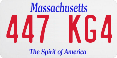MA license plate 447KG4