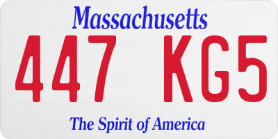 MA license plate 447KG5