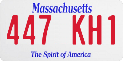 MA license plate 447KH1