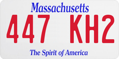 MA license plate 447KH2