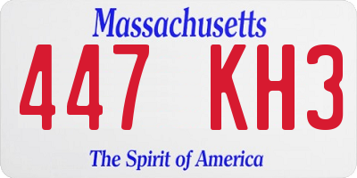 MA license plate 447KH3