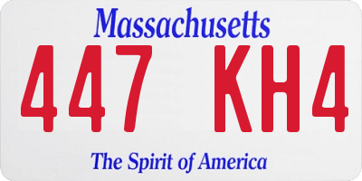 MA license plate 447KH4