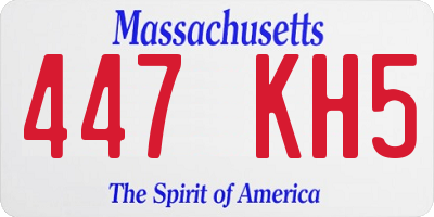 MA license plate 447KH5