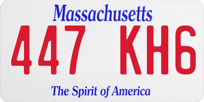 MA license plate 447KH6