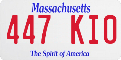MA license plate 447KI0
