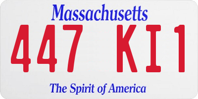 MA license plate 447KI1