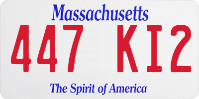 MA license plate 447KI2