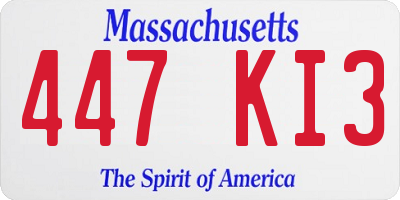 MA license plate 447KI3