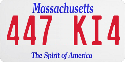 MA license plate 447KI4