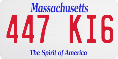 MA license plate 447KI6