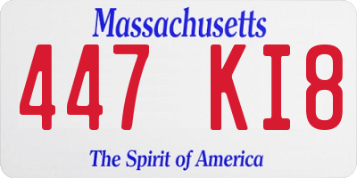 MA license plate 447KI8