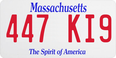 MA license plate 447KI9