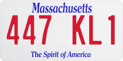 MA license plate 447KL1