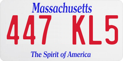 MA license plate 447KL5