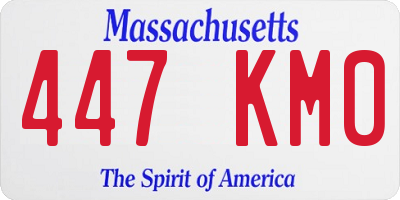 MA license plate 447KM0