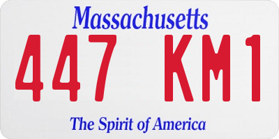 MA license plate 447KM1