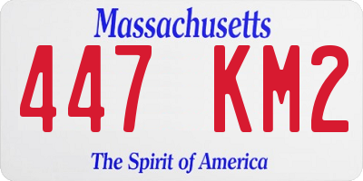 MA license plate 447KM2