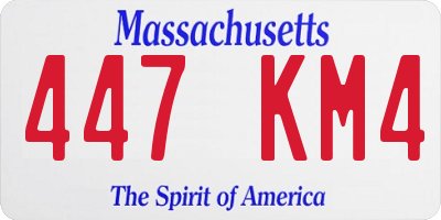MA license plate 447KM4