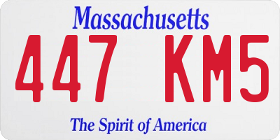 MA license plate 447KM5