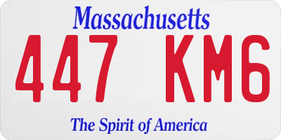 MA license plate 447KM6